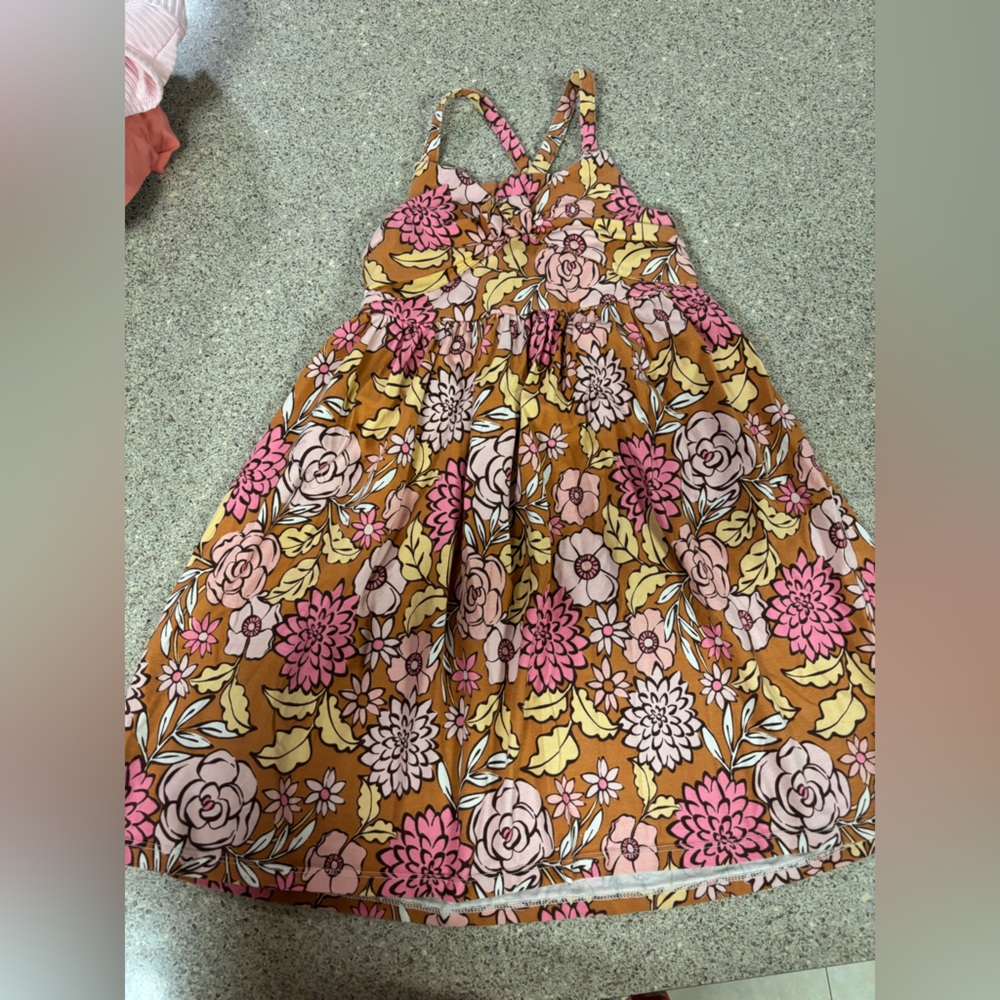 Tommy Bahama Floral Kids Dress - Pink and Orange